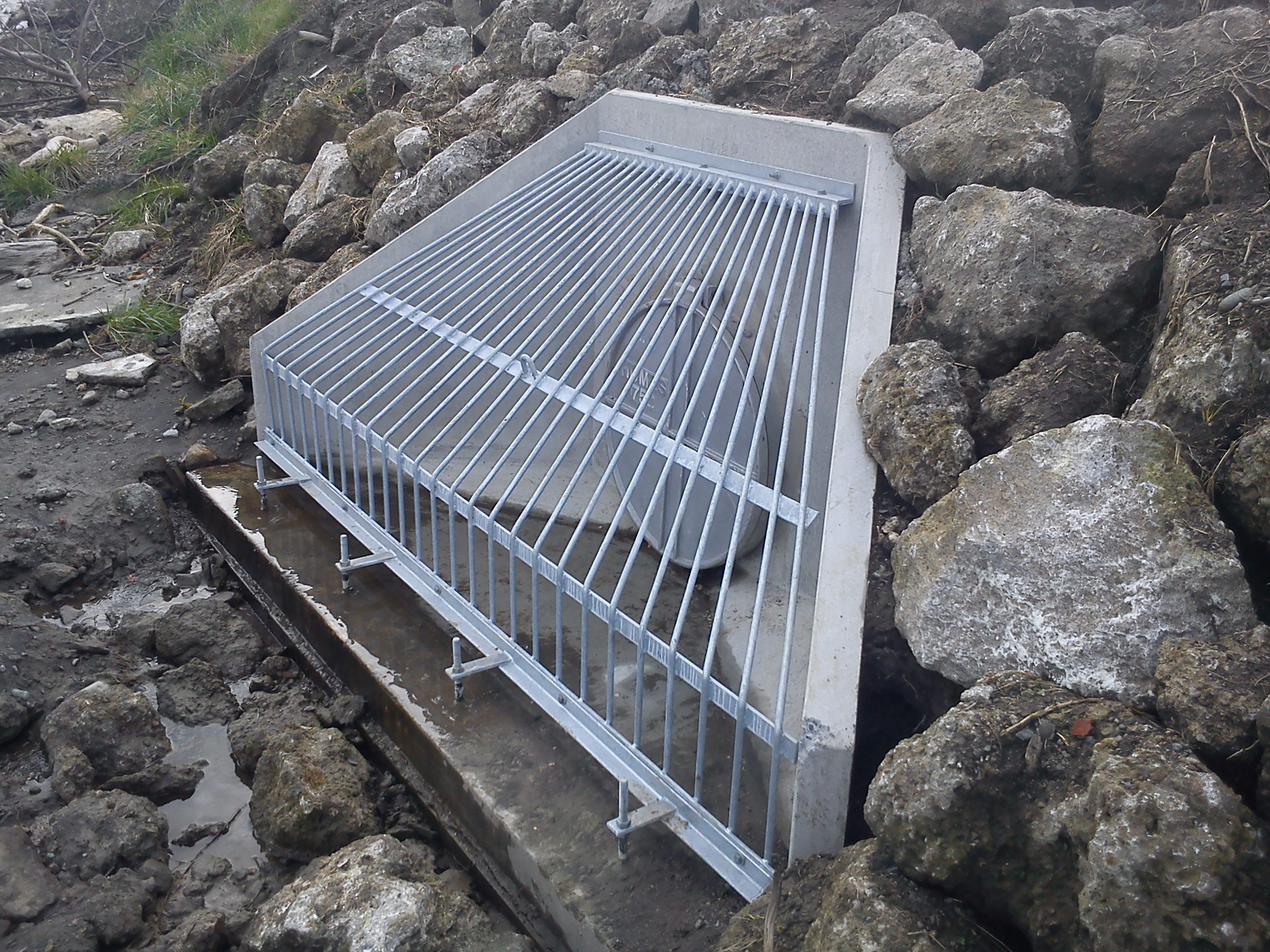 A stormwater outflow on the Whanganui River